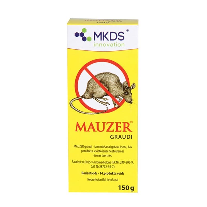 MAUZER GRAUDI žurku inde peļu un žurku iznīcīnāšanai 150g